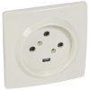 Legrand Розетка встраиваемая 3К+З - 20 А - с защитными шторками - 95x95 мм - на винтах 055455