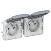 Legrand Розетка 2х2К+З - горизонтальная - французский стандарт - Программа Plexo 069562