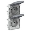 Legrand Розетка 2х2К+З - вертикальная - французский стандарт- Программа Plexo 069563