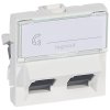 Legrand Розетка RJ 45 - Программа Mosaic - категория 6 - UTP 45° - 2 розетки RJ 45 - 2 модуля 076504
