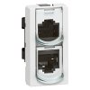 Legrand Розетка RJ 45 с разветвителем - Программа Mosaic - Телефон/телефон - UTP 076537