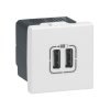 Legrand Mosaic USB розетка для зарядки двойная 077594