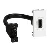 Legrand Розетка HDMI Mosaic 1 модуль, оборудована шнуром 078778
