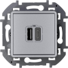 Legrand Inspiria Зарядное устройство 2 разъема USB A-C 240В/5В 673762