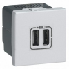 Legrand Mosaic USB розетка для зарядки двойная 079394