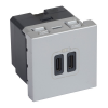 Legrand Mosaic Розетка 2xUSB-C для зарядки, 2 модуля 079390