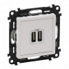 Legrand Valena Life Розетка USB, зарядн. устр. 2хUSB 753412