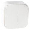 Legrand Выключатель 2-клавишный, 10А, белый, Quteo 782202