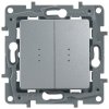Legrand Выключатель/переключатель 2-клавишный с подсветкой, 10АХ, с автоматическими зажимами 672416