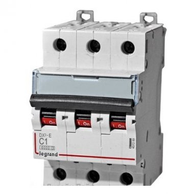Фотография товара 'Legrand Автоматический выключатель, серия DX3, B10A, 16kA, 3-полюсный 408989'