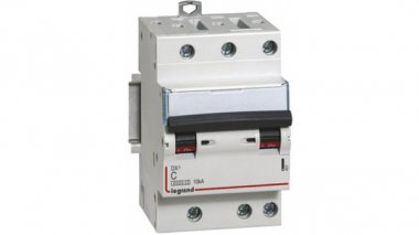 Фотография товара 'Legrand Автоматический выключатель, серия DX3, С13A, 25кА, 3-полюсный 409253'