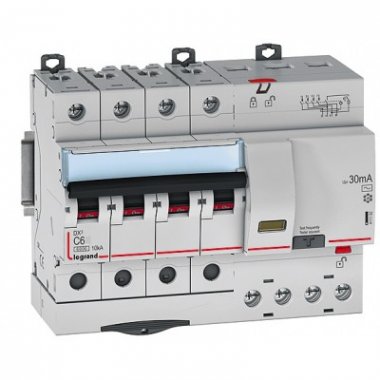 Фотография товара 'Legrand Автоматический выключатель, серия DX3, С10A, 25kA, 4-полюсный 409334'