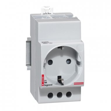 Фотография товара 'Legrand Розетка - 10/16 А - 250 В~ - 2К+З - с защитными шторками - немецкий стандарт 004285'