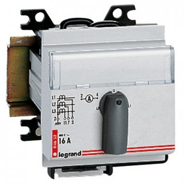 Фотография товара 'Legrand Переключатель для вольтметра - трёхфазный - 4-позиционный - монтаж на рейке DIN 004652'