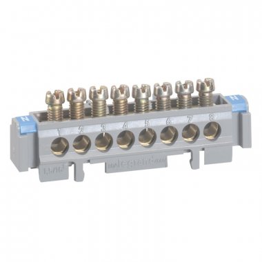 Фотография товара 'Legrand Клеммная колодка - на изолирующих основаниях - 8 x 1,5-16 мм - длина 75 мм 004822'