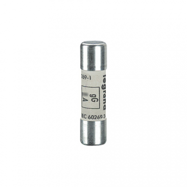 Фотография товара 'Legrand Промышленный цилиндрический предохранитель gG 10х38 2А 500В без индикатора 013302'