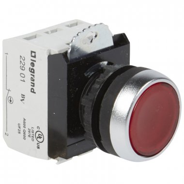 Фотография товара 'Legrand Кнопка с потайным толкателем 22,3 - Osmoz - в сборе - с подсветкой - 230 В 023758'