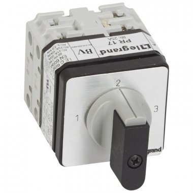 Фотография товара 'Legrand Трехпозиционный переключатель без положения 0 - PR 17 - 1П - 3 контакта 027499'