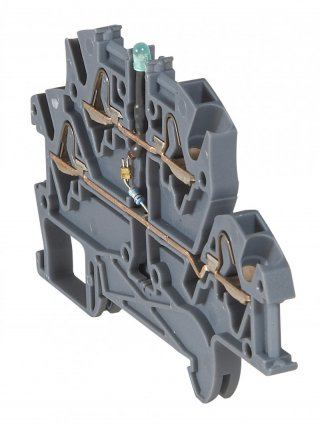 Фотография товара 'Legrand Пружинная клемма Viking 3 - 4 проводника - с диодом - шаг 5 мм 037255'