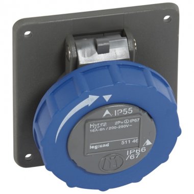 Фотография товара 'Legrand Встраиваемая розетка Hypra - IP 66/67-55 - 2К+3 - 16 А 051146'