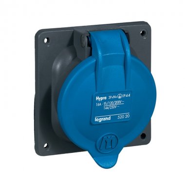 Фотография товара 'Legrand Встраиваемая розетка Hypra - IP 44 - 3К+Н+З - 16 А 052020'