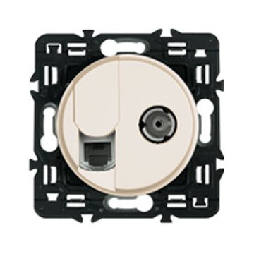 Фотография товара 'Legrand Лицевая панель - Программа Celiane - розетка RJ 45 + ТV тип F 066234'