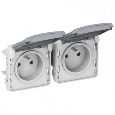 Фотография товара 'Legrand Розетка 2х2К+З - горизонтальная - французский стандарт - Программа Plexo 069562'