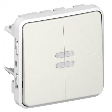 Фотография товара 'Legrand Однополюсный переключатель на два направления с подсветкой - Программа Plexo 069613'