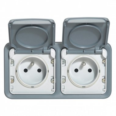 Фотография товара 'Legrand Двухместная монтажная коробка - Программа Plexo - 2 поста - горизонтальная установка 069672'