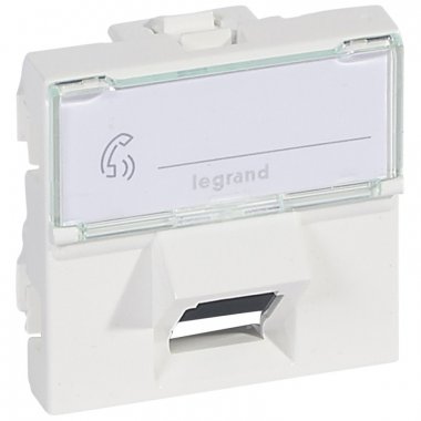 Фотография товара 'Legrand Розетка RJ 45 - Программа Mosaic - категория 6 - FTP 45° - 2 модуля 076505'