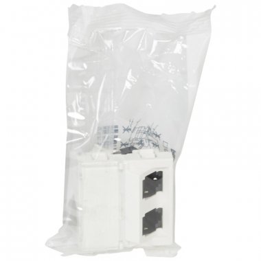 Фотография товара 'Legrand Розетка RJ 45 двойная - Программа Mosaic - категория 6 - FTP 45° - 2 модуля 076506'