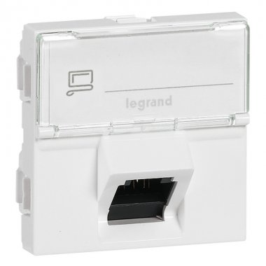 Фотография товара 'Legrand Розетка RJ 45 - Программа Mosaic - категория 6a - STP 45° - 2 модуля 076508'