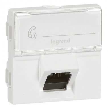 Фотография товара 'Legrand Розетка RJ 45 - Программа Mosaic - категория 6a - UTP 45° - 2 модуля 076509'