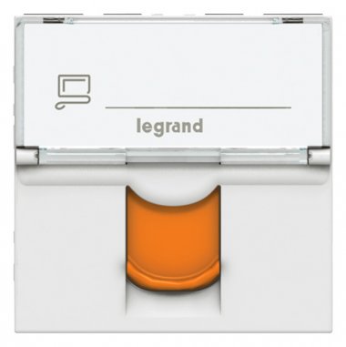 Фотография товара 'Legrand Розетка RJ 45 - Программа Mosaic - категория 6a - STP - 2 модуля 076525'