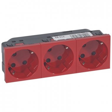 Фотография товара 'Legrand Розетка 3 x 2К+3 под углом 45° - Программа Mosaic 077282'