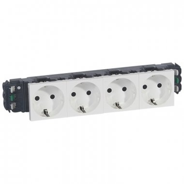 Фотография товара 'Legrand Розетка 4 х 2К+3 - Программа Mosaic - для установки в кабель-канале 077404'