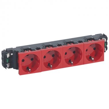 Фотография товара 'Legrand Розетка 4 x 2К+3 - Программа Mosaic - для установки в кабель-канале 077424'