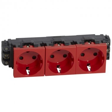 Фотография товара 'Legrand Розетка 3 х 2К+3 - Программа Mosaic - для монтажа на кабель-каналах 077623'