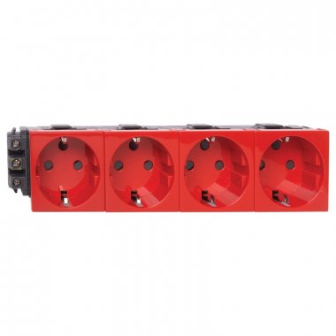 Фотография товара 'Legrand Розетка 4 х 2К+3 - Программа Mosaic - для монтажа на кабель-каналах 077624'