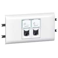 Фотография товара 'Legrand Розетка 2 x RJ 45 - Программа Mosaic - с рамкой и суппортом для DLP 078693'