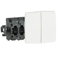 Фотография товара 'Legrand Выключатель кнопочный двойной - серия Oteo - изделия сборные - 6 А 086121'