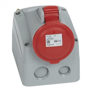 Фотография товара 'Legrand Розетка накладная - 16А - 3К+З - 380 В - IP 44 090159'