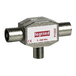 Фотография товара 'Legrand Делитель экранированный 1 вход (штекер) - 2 выхода (гнезда) 091002'