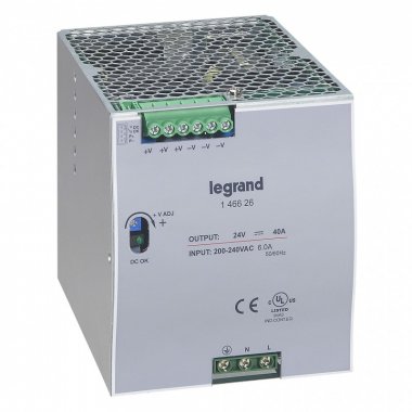 Фотография товара 'Legrand 1-фазный Импульсный источник питания 24В 960Вт 40A 146626'