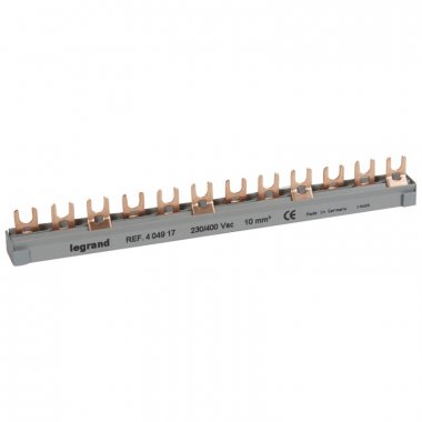 Фотография товара 'Legrand Шина гребенчатая 3п 12 модулей 10мм,кв вилка 404917'