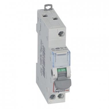 Фотография товара 'Legrand Выключатели-разъединители DX3-IS - 1П - с индикатором - 250 В~ - 20 А - 1 модуль 406404'