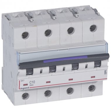 Фотография товара 'Legrand DX3 Автоматический выключатель 50кА 10А 4п C 410173'