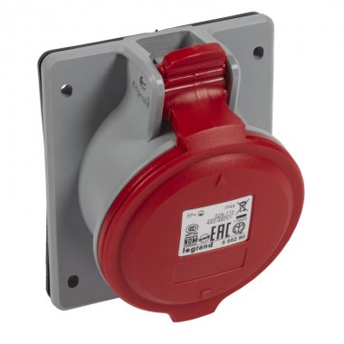 Фотография товара 'Legrand Розетка встраиваемая наклонная - 32А - 3К+З - 460 В - IP 44 555290'