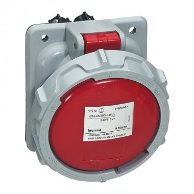 Фотография товара 'Legrand Розетка встроенная - 63А - 3К+З - 380В - IP67 555588'