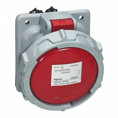 Фотография товара 'Legrand Розетка встроенная - 63А - 3К+Н+З - 380В - IP67 555589'